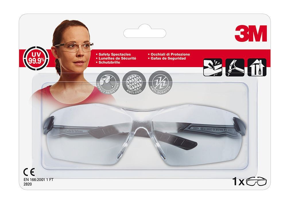 3M 2820C Schutzbrille Komfort - klar